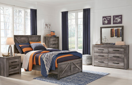 Wynnlow Gray Youth Crossbuck Panel Bedroom Set - Luna Furniture
