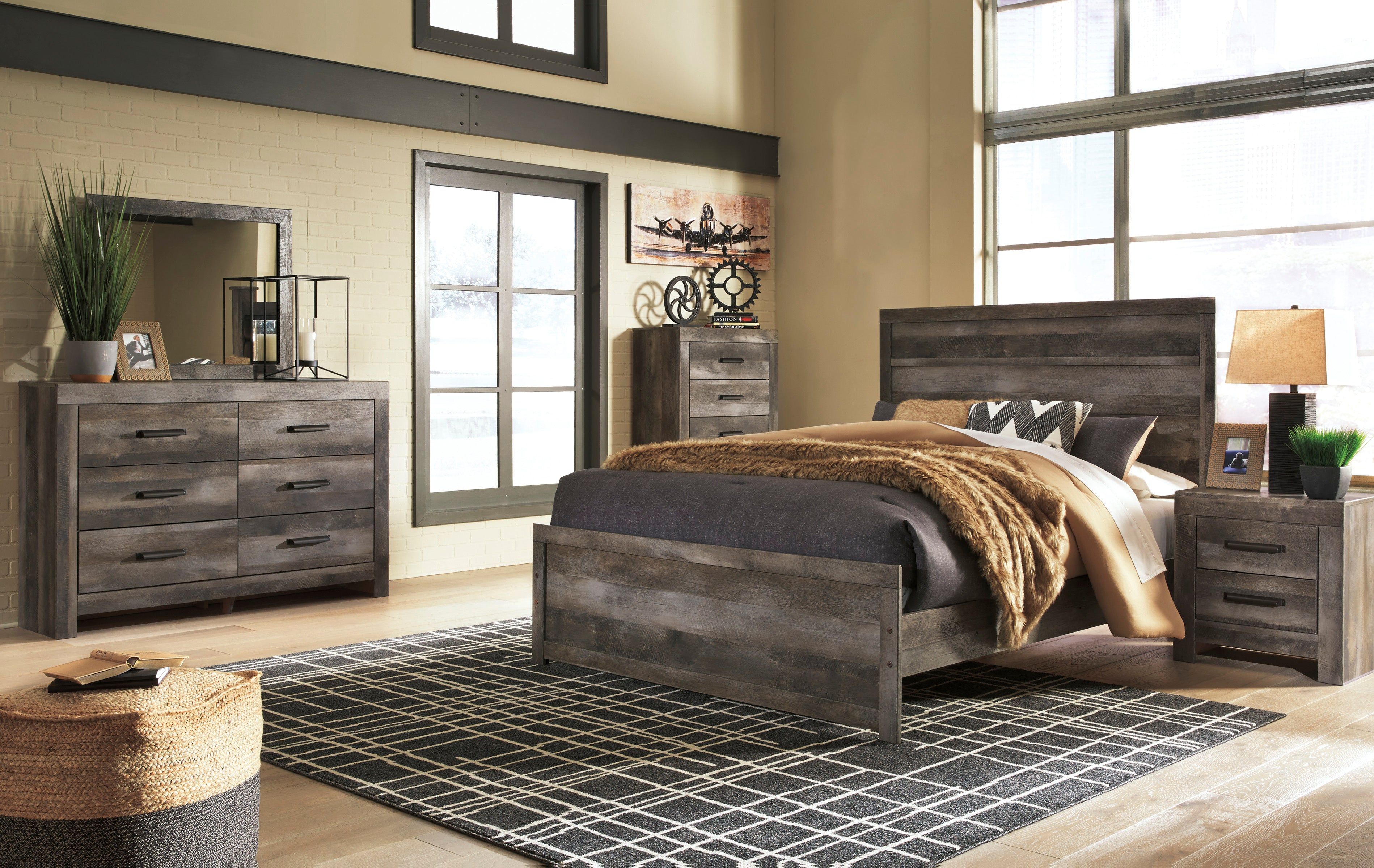 wynnlow gray panel bedroom set - luna furniture from ashley