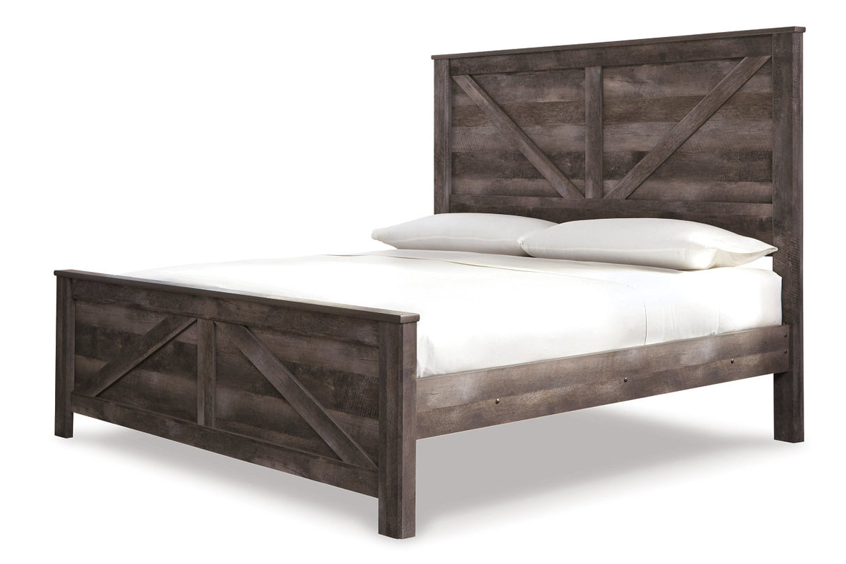 Wynnlow Gray Crossbuck King Panel Bed from Ashley - Luna Furniture