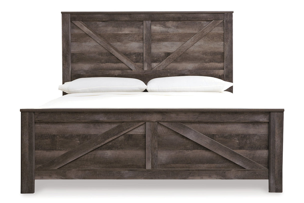 Wynnlow Gray Crossbuck King Panel Bed from Ashley - Luna Furniture