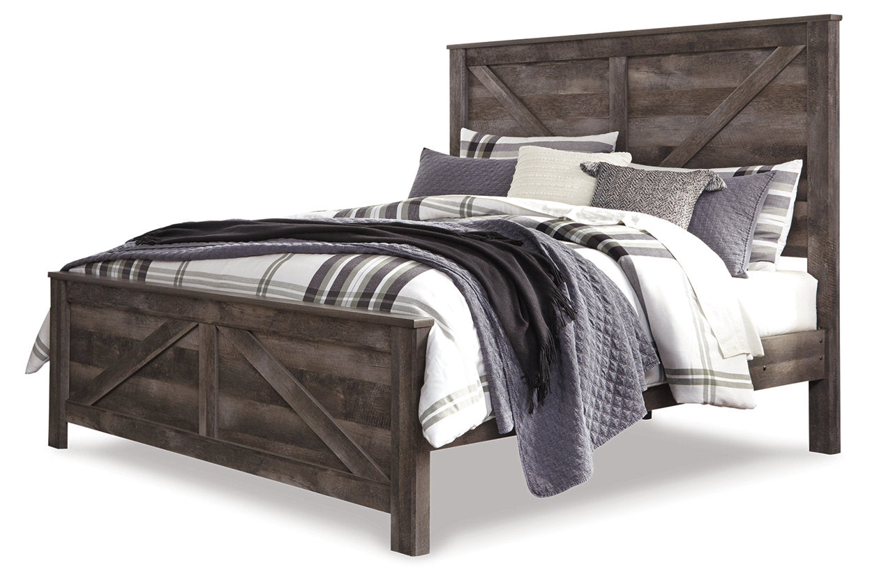 Wynnlow Gray Crossbuck King Panel Bed from Ashley - Luna Furniture