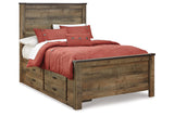 Trinell Brown Full Storage Platform Bed with 2 Drawers from Ashley - Luna Furniture