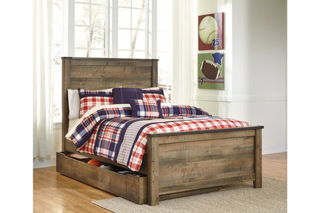 Trinell Brown Full Storage Platform Bed with 1 Large Drawer from Ashley - Luna Furniture