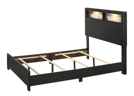 Cadence Black King LED Panel Bed from Crown Mark - Luna Furniture