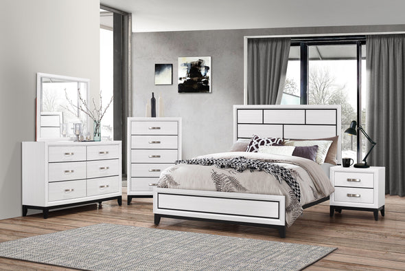 Akerson Chalk Twin Panel Bed - Luna Furniture