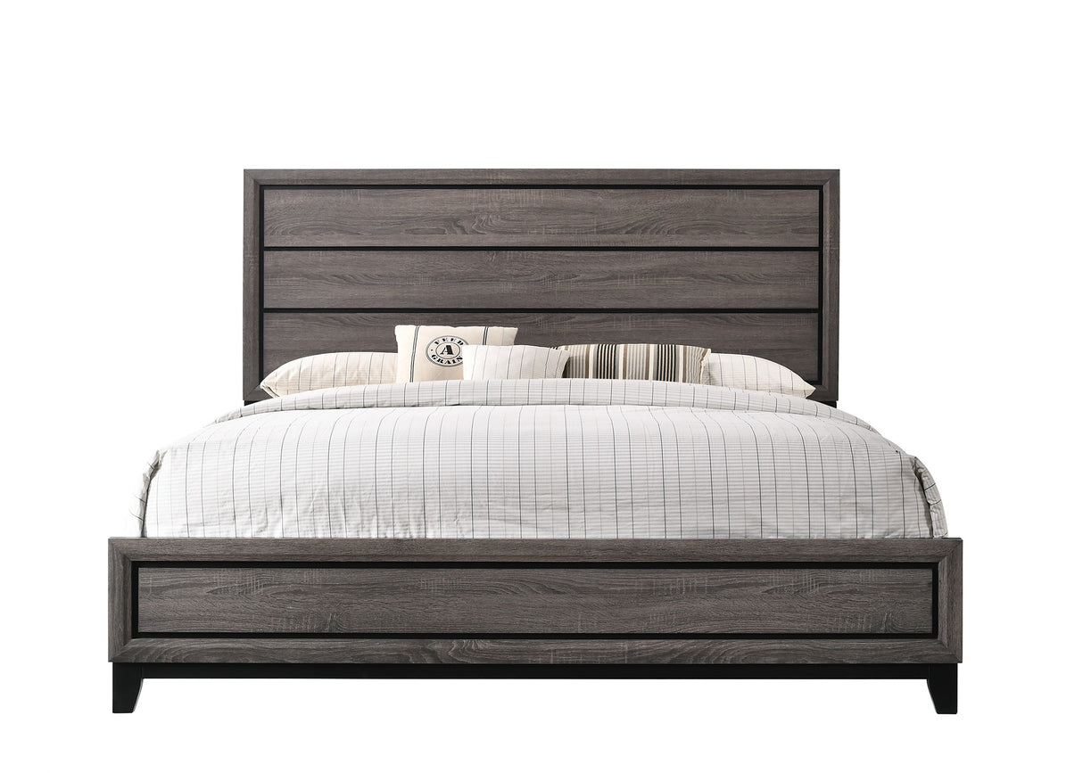 Akerson Gray King Panel Bed from Crown Mark - Luna Furniture