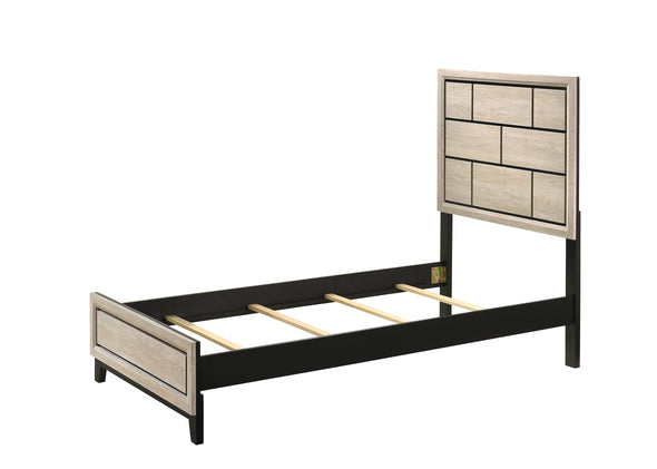 Akerson Driftwood Twin Panel Bed - Luna Furniture