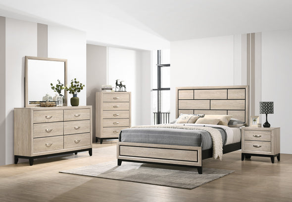 Akerson Driftwood King Panel Bed - Luna Furniture