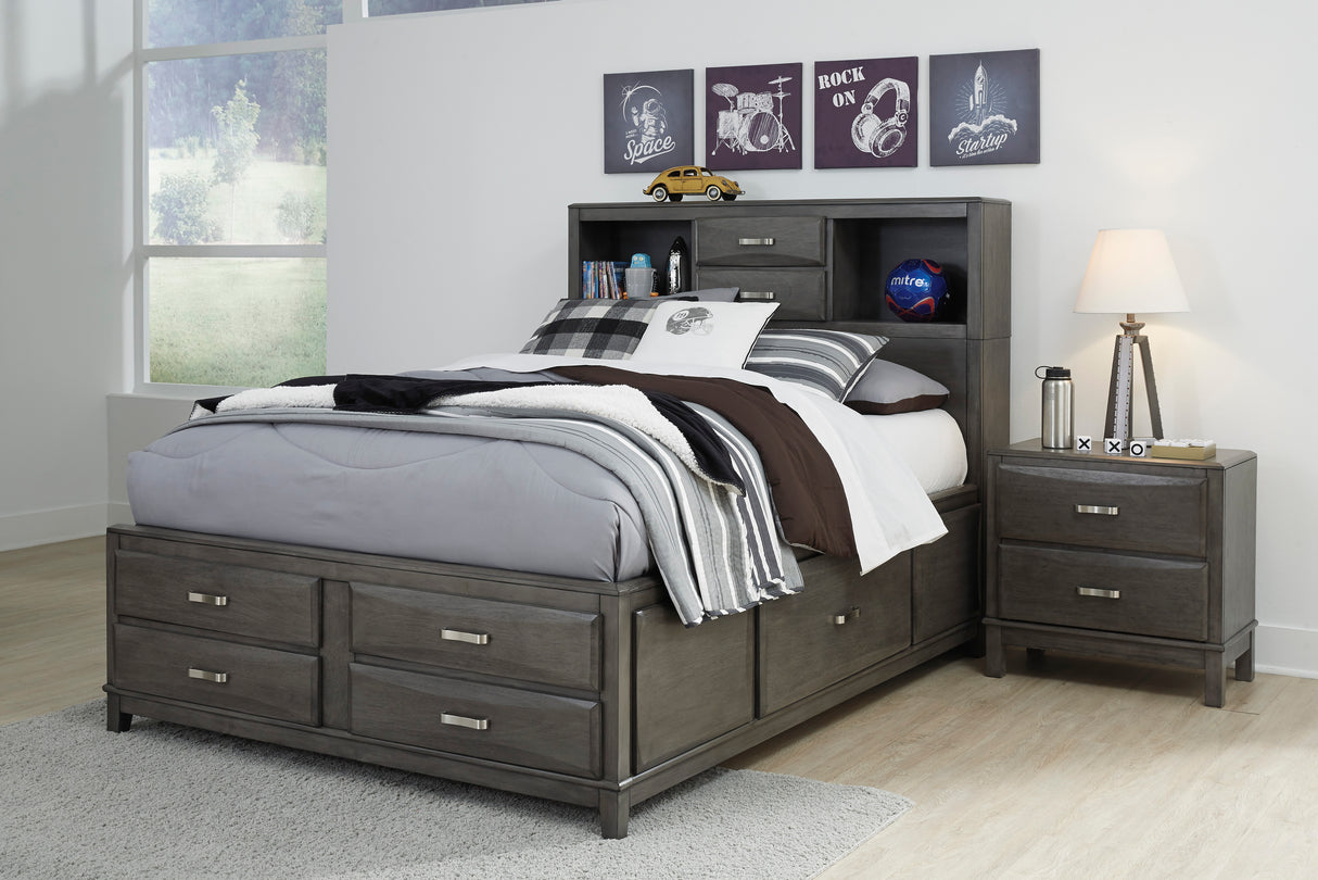Caitbrook Gray Bookcase Storage Youth Platform Bedroom Set from Ashley - Luna Furniture