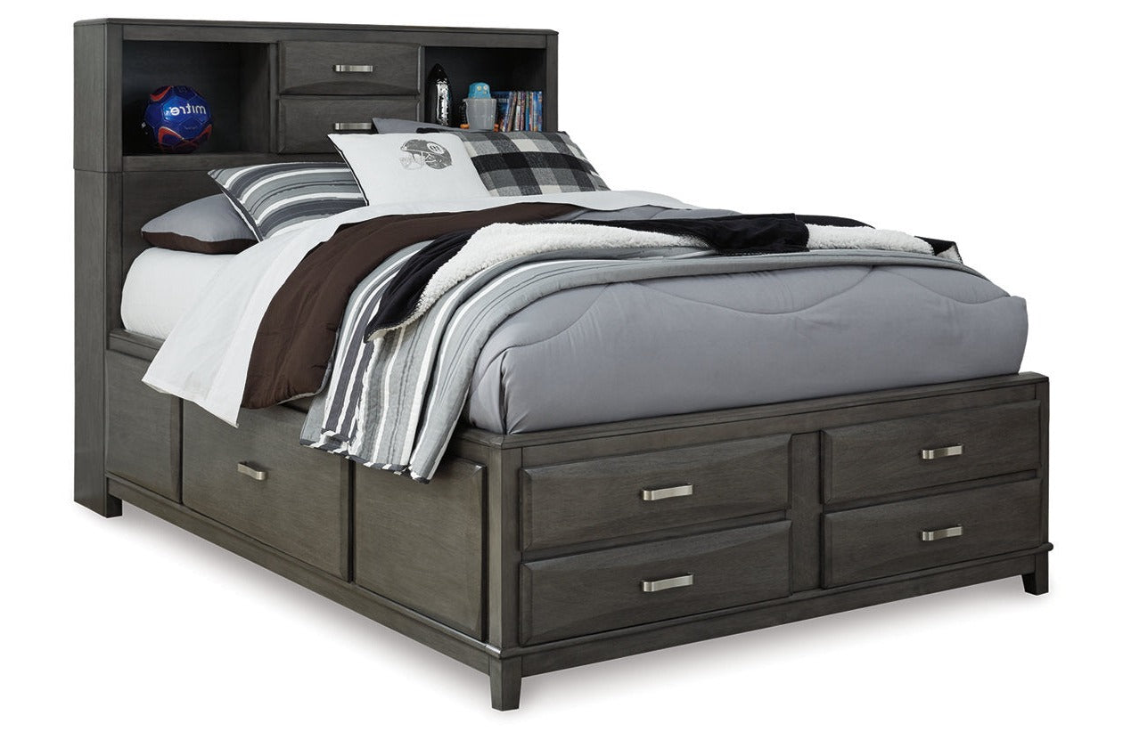 Caitbrook Gray Full Bookcase Storage Platform Bed from Ashley - Luna Furniture