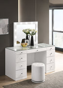 Avery White Makeup Vanity Set with Lighted Mirror - Luna Furniture