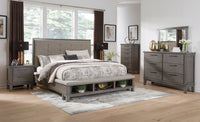 Hallanden Gray Footboard Storage Upholstered Panel Bedroom Set