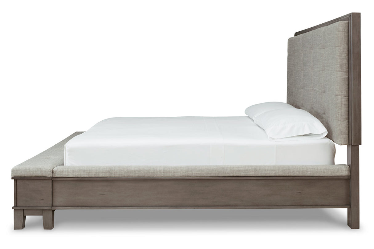 Hallanden Gray Queen Panel Bed with Storage