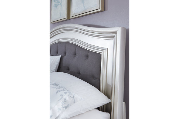 Coralayne Silver King Panel Bed