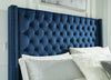 Coralayne Blue Velvet/Silver Upholstered Bedroom Set