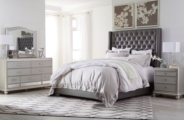 Coralayne Gray Upholstered Panel Bedroom Set - Luna Furniture