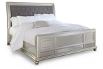 Coralayne Silver Queen Sleigh Bed