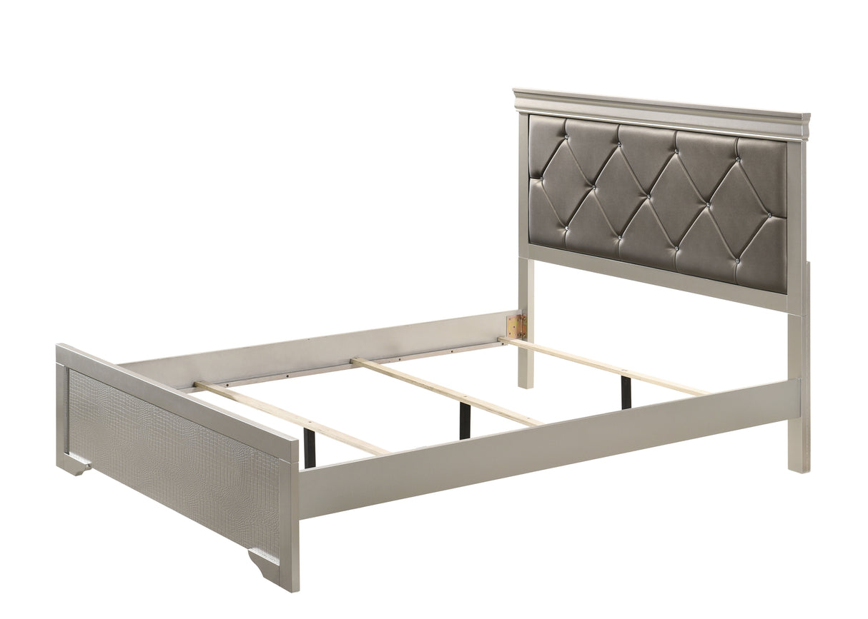Amalia Champagne Silver Full Panel Bed from Crown Mark - Luna Furniture