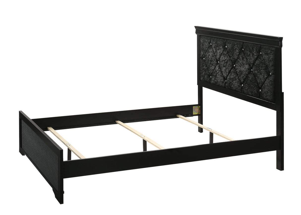 Amalia Black Queen Panel Bed from Crown Mark - Luna Furniture