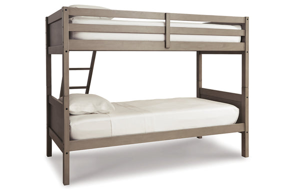 Lettner Light Gray Twin/Twin Bunk Bed with Ladder