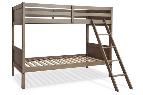 Lettner Light Gray Twin/Twin Bunk Bed with Ladder