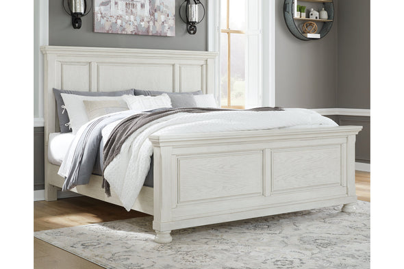 Robbinsdale Antique White Queen Panel Bed