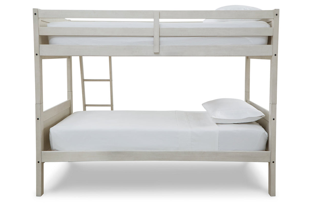 Robbinsdale Antique White Twin/Twin Bunk Bed with Ladder from Ashley Furniture - Luna Furniture
