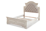Realyn Chipped White Full Upholstered Panel Bed from Ashley - Luna Furniture
