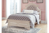 Realyn Chipped White Full Upholstered Panel Bed from Ashley - Luna Furniture