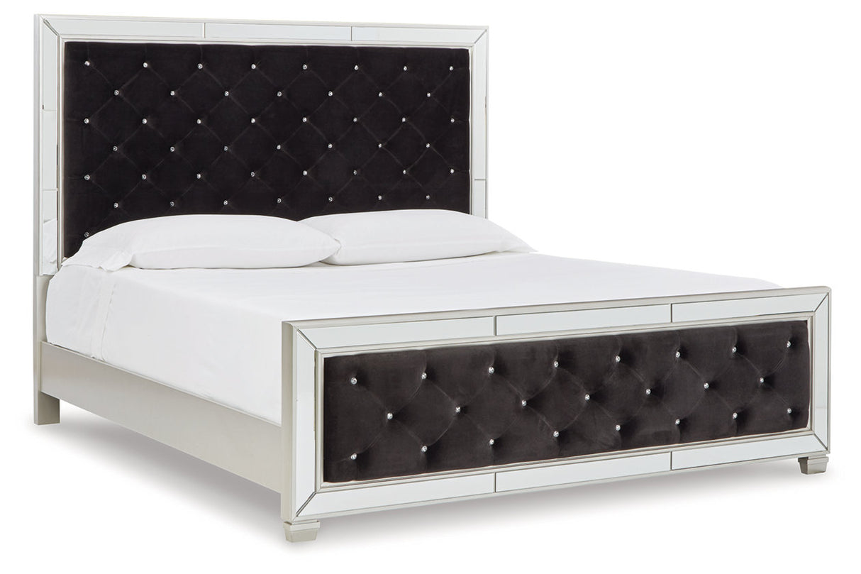 Lindenfield Silver Queen Upholstered Panel Bed from Ashley - Luna Furniture