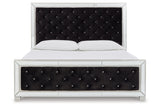 Lindenfield Silver Queen Upholstered Panel Bed from Ashley - Luna Furniture