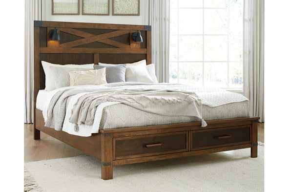 Wyattfield Two-tone Queen Panel Bed with Storage