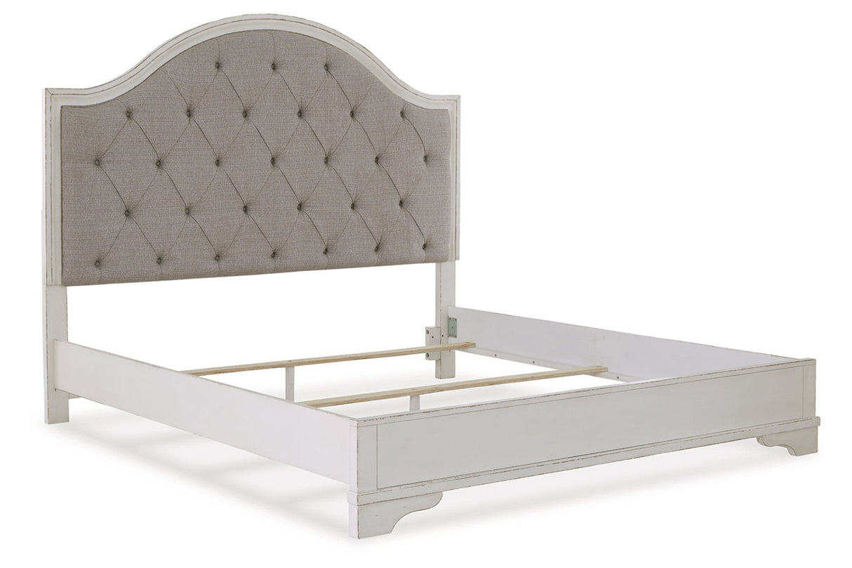 Brollyn Two-tone King Upholstered Panel Bed