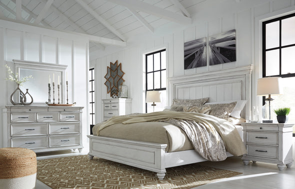 Kanwyn Whitewash Panel Bedroom Set - Luna Furniture