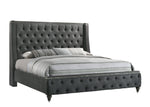 Giovani Gray King Upholstered Panel Bed