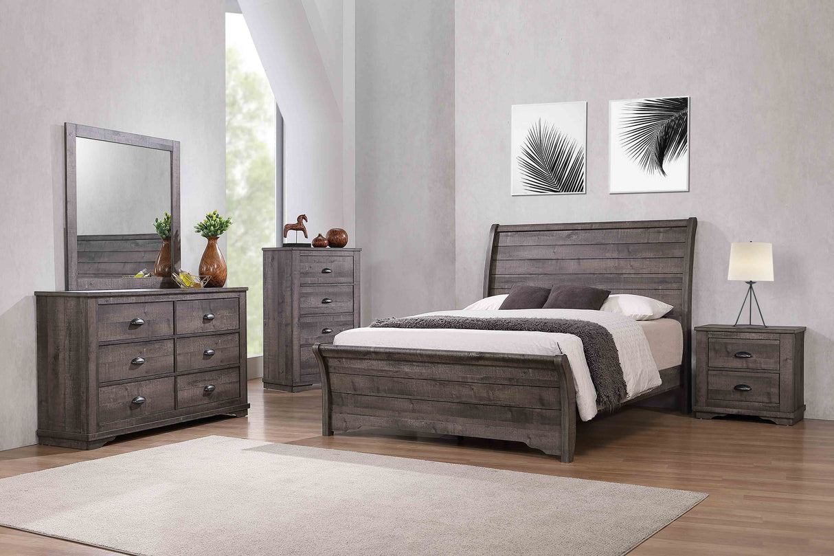 Coralee Gray King Sleigh Bed from Crown Mark - Luna Furniture