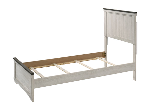 Leighton Cream/Brown Twin Panel Bed