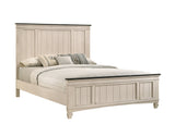 Sawyer Antique White/Brown Queen Panel Bed from Crown Mark - Luna Furniture