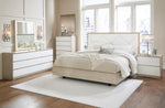 Wendora Bisque/White Upholstered Panel Bedroom Set
