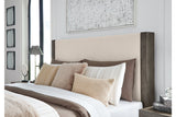 Anibecca Weathered Gray Queen Upholstered Panel Bed