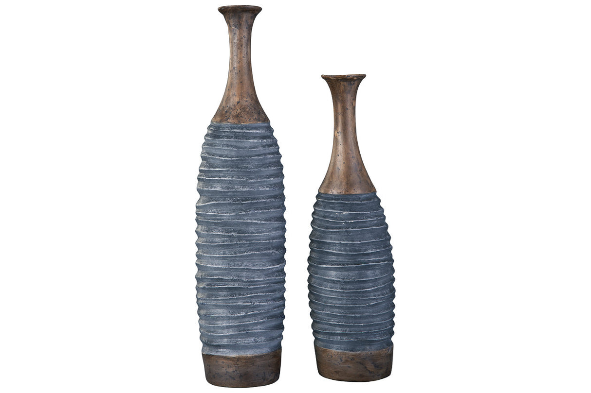 BLAYZE Antique Gray/Brown Vase from Ashley - Luna Furniture