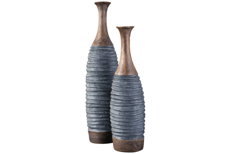 BLAYZE Antique Gray/Brown Vase from Ashley - Luna Furniture