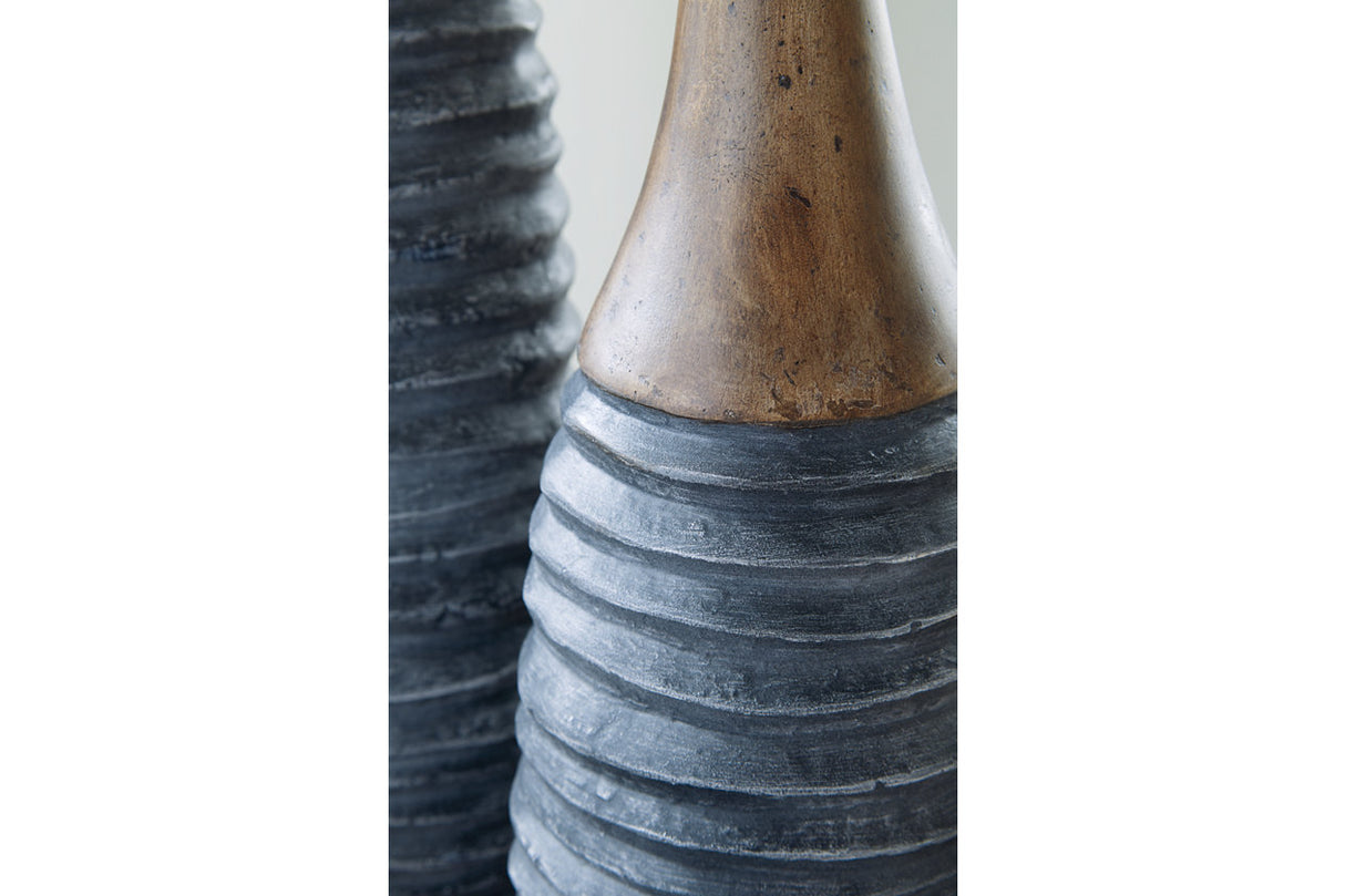 BLAYZE Antique Gray/Brown Vase from Ashley - Luna Furniture