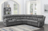Bahrain Charcoal 6-Piece Upholstered Motion Sectional from Coaster - Luna Furniture