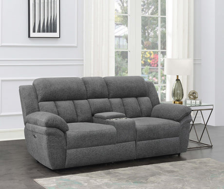 Bahrain Charcoal Power Loveseat with Console from Coaster - Luna Furniture