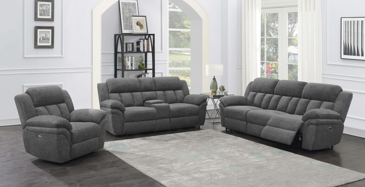 Bahrain Charcoal Power Loveseat with Console from Coaster - Luna Furniture