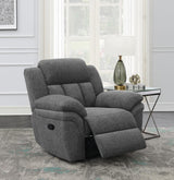 Bahrain Charcoal Upholstered Glider Recliner from Coaster - Luna Furniture