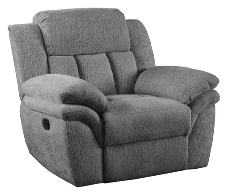 Bahrain Charcoal Upholstered Power Glider Recliner from Coaster - Luna Furniture