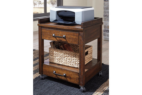 Baldridge Rustic Brown Printer Stand from Ashley - Luna Furniture