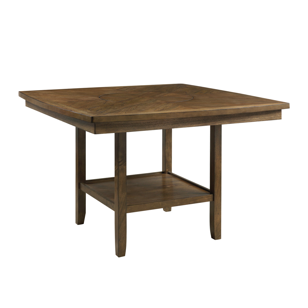Balin Light Oak Counter Height Table with Lazy Suzan from Homelegance - Luna Furniture
